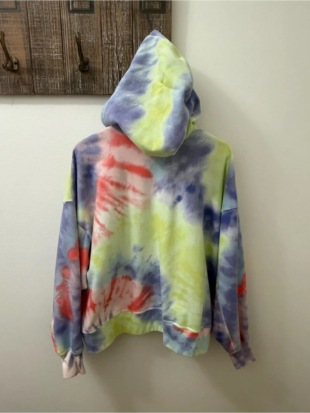 Nike Pastel Tie-Dye Hoodie in Lavender, Yellow and White